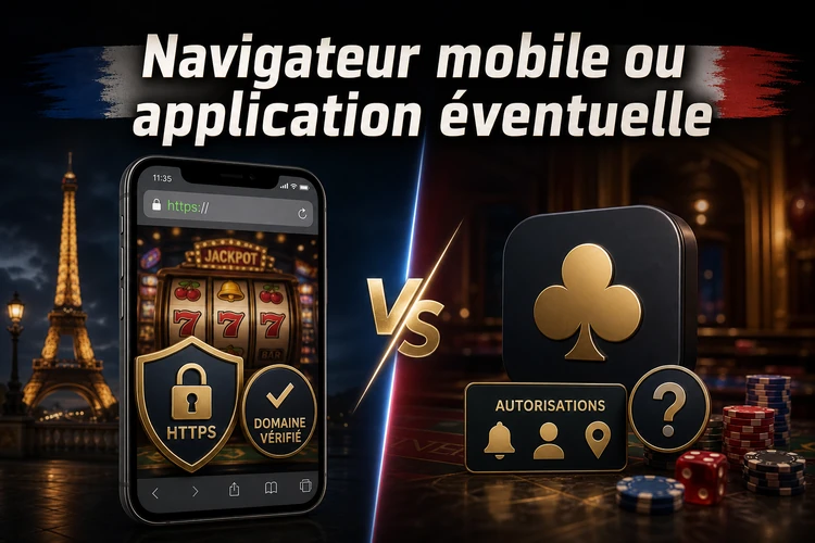 Navigateur mobile ou application éventuelle pour les slots